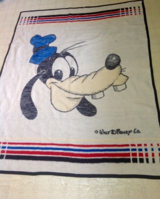 Vintage Biederlack Disney Goofy 55 " X 75 " Soft Acrylic Reversible Blanket Rare