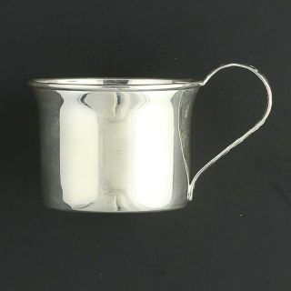 Manchester Baby Cup Mug W/ Leaf Handle 885 Sterling Silver 1.  5 "
