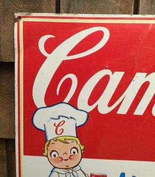 Vintage CAMPBELL’S Soups Advertising Metal Sign Country Store Display 22”X17” 2