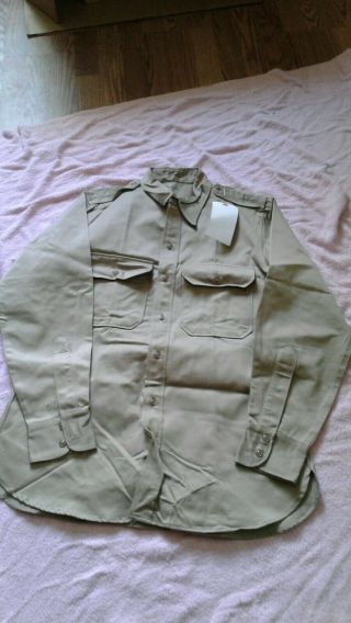 Wwii Army Khaki Shirt December 1950 15 1/2 X 33
