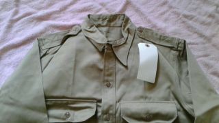 WWII Army Khaki Shirt December 1950 15 1/2 x 33 2
