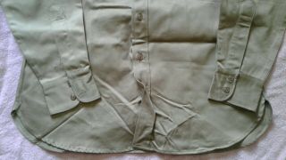 WWII Army Khaki Shirt December 1950 15 1/2 x 33 3