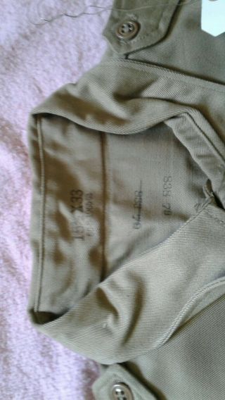 WWII Army Khaki Shirt December 1950 15 1/2 x 33 5