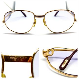 Cartier Romance Louis Vintage Eyeglasses / Sunglasses Panthere Santos Gold