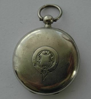 ANTIQUE ELGIN NATIONAL WATCH CO.  USA,  ENGLISH STERLING SILVER POCKET WATCH c1878 3