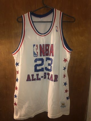 Vintage Sand Knit Macgregor Nba All Star Michael Jordan Jersey Screen Printed Xl