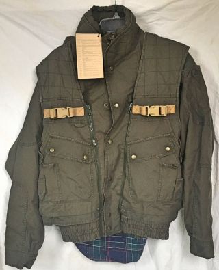 Vtg Rare Willis & Geiger 100 Cotton Bush Poplin Zip Snap Hooded Jacket Green