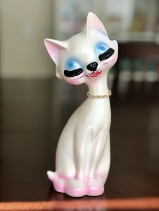 Vintage Chase Japan Kitsch Eyelash Kitty Cat Ceramic Porcelain Figurine