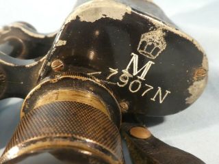 Very Rare Ww1 Voigtlander 7x50 Imperial Binoculars With Unusual Oculars 443a