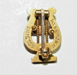 Vintage Alpha Chi Omega Lyre Sorority Pin 14K with Three Seed Pearls 2