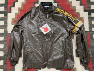 Nos Vintage 80’s Honda Motorcycle Jacket Windbreaker Brown Embroidered 2xl