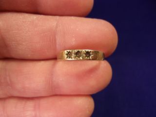 Rare Vtg Antique 10k Rose Gold Victorian Tapered Wedding? Band,  Needs 3 Pearls