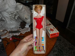 Vtg Ash Blonde Bubble Cut Barbie Doll In The Box With