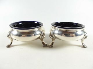 Very Rare Set Of Antique Silver Open Salts Dated 1750 By Edward Wood Ref 33/1