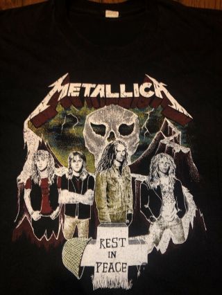 1987 Vintage Metallica Cliff Burton Damage Inc Tribute Shirt Screen Stars 50 - 50