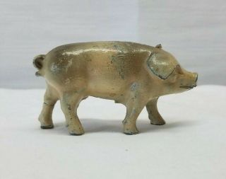 Vintage Antique Lead Metal Farm Animal Pig Piglet Figurine Miniature Doll House