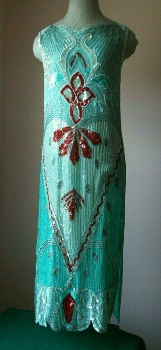 Wild & wonderful sequined flapper dress Wow c.  1920 5