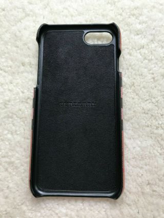 AUTHENTIC BURBERRY VINTAGE CHECK BLACK LEATHER iPHONE 8 CASE HOLDER 4