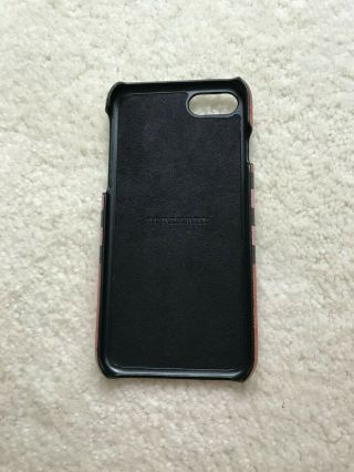 AUTHENTIC BURBERRY VINTAGE CHECK BLACK LEATHER iPHONE 8 CASE HOLDER 6