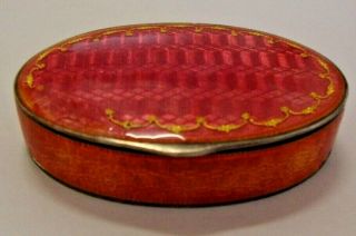 Early 20th Century Made In Norway 930 Silver Trinket Box With Pink Enamel