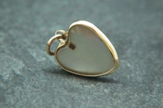 Lovely Antique Victorian 9ct Yellow Gold & Agate Heart Pendant Charm Signed Awr