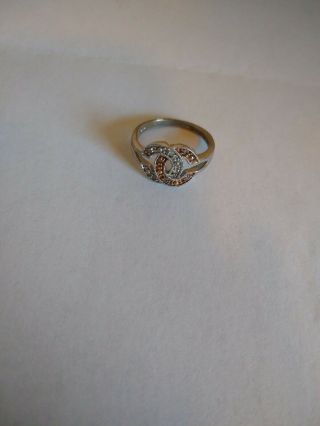 Vintage Coco Chanel Ring Logo Design Stamped 925 Estate Find Small Diamonds