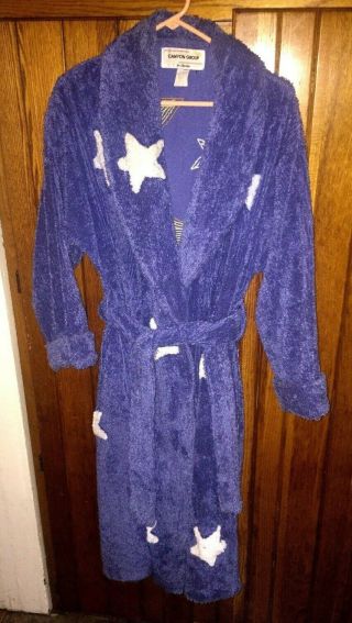Vintage Canyon Group By Damze Chenille Moon And Stars Bathrobe Sz Small