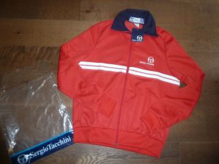 Bnwt Vintage Sergio Tacchini Red Dallas Tracksuit Top 1980s Casuals M Us36