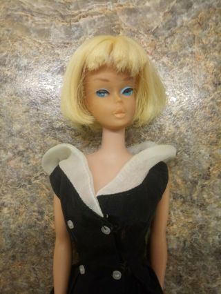 American Girl Pale Blonde Barbie Doll 1965 In Barbie Outfit