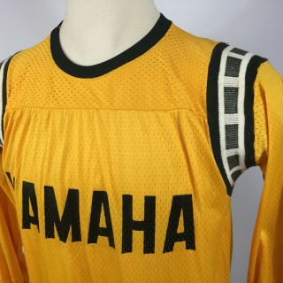 Rare Vintage 60s 70s Team Yamaha Racing Motocross Dirt Bike Jersey T Shirt YLW 3