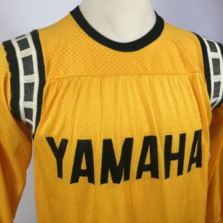 Rare Vintage 60s 70s Team Yamaha Racing Motocross Dirt Bike Jersey T Shirt YLW 4