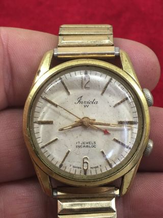 Extremely Rare Vintage Invicta W Men Watch Alarm Hand - Winding Perfectly