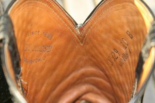 Lucchese Full Anaconda Snake Skin Cowboy Boots Vintage San Antonio Black 10B 7