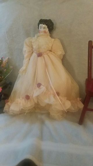 Antique 18 - Inch China Head Doll with Provenance and Unusual Side - Glancing Eyes 2