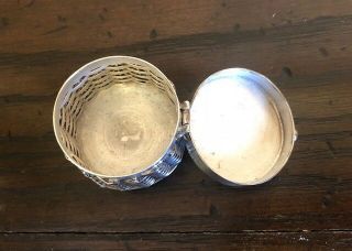 Vintage Basket Weave Sterling Silver Pill Box.  Mexico 7