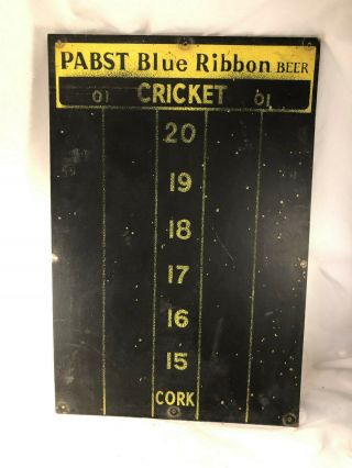 Vintage Pabst Blue Ribbon Beer Cricket Dart Scoreboard - Old Tavern Sign