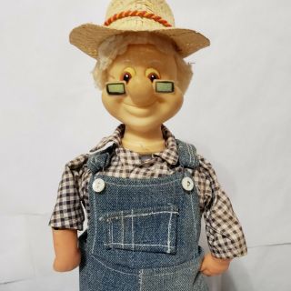 Vintage Japan Hard Plastic Doll Farmer Overalls Collectible Toys decoration 2