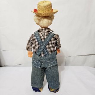 Vintage Japan Hard Plastic Doll Farmer Overalls Collectible Toys decoration 4