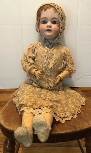 Antique Doll Marked Cmb Sh About 24 Inches Long With Teeth