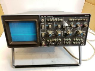 Vintage Philips PM3267 Dual trace,  Dual time base 100MHz Analog Oscilloscope 2