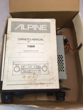 Vintage Alpine 7269 Car Audio Cassette Deck Receiver w/Harness 3