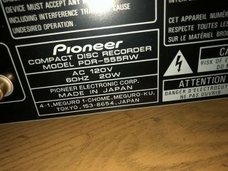 Pioneer PDR - 555RW CD Recorder Player Vintage Audio CD - RW CD - R 8
