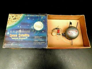 Vintage Space Age Old Antique Moon Satelite Crystal Germanium Toy Radio