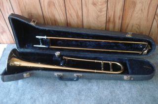 Vintage Bundy Trombone W/ Hard Shell Bundy Case - Selmer Vincent Bach Model