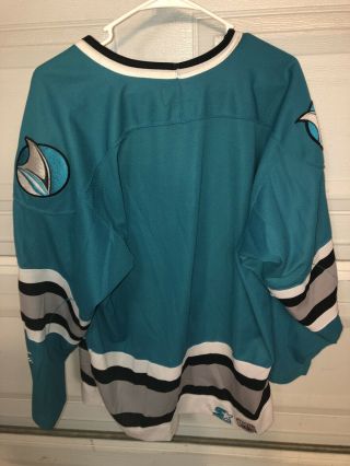 Vintage Starter San Jose Sharks Big Logo Hockey Jersey Men Size Medium EUC 3