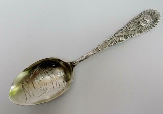 Antique Large Size Sterling Silver Spoon,  Indian Chief,  Montrose Minnesota 2