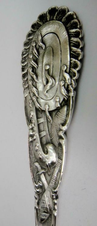 Antique Large Size Sterling Silver Spoon,  Indian Chief,  Montrose Minnesota 7