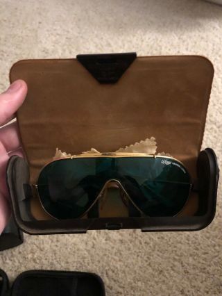 Vintage Wings Bausch & Lomb Ray Ban Blue Lens Aviator Sunglasses Case