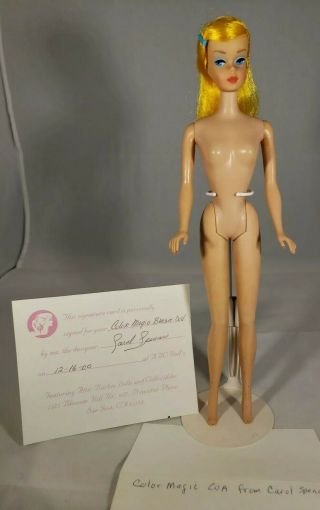 Vintage Golden Blonde Color Magic Barbie Doll Guc Htf W/coa From Carol Spencer