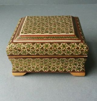 Vintage Persian Inlaid Khatam Marquetry Wood Box